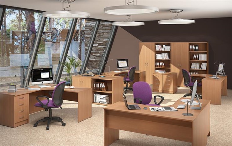 Офисный комплект мебели IMAGO три стола, 2 шкафа, стеллаж, тумба в Костроме - изображение 2